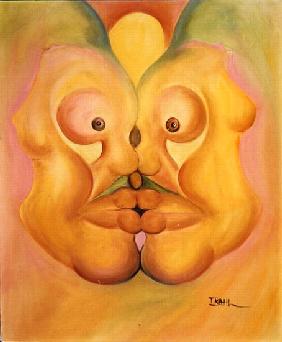 The Kiss (oil on canvas) 