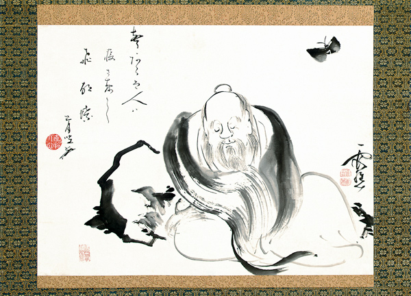 Zhuang Zi, von einem Schmetterling träumend. van Ike no Taiga