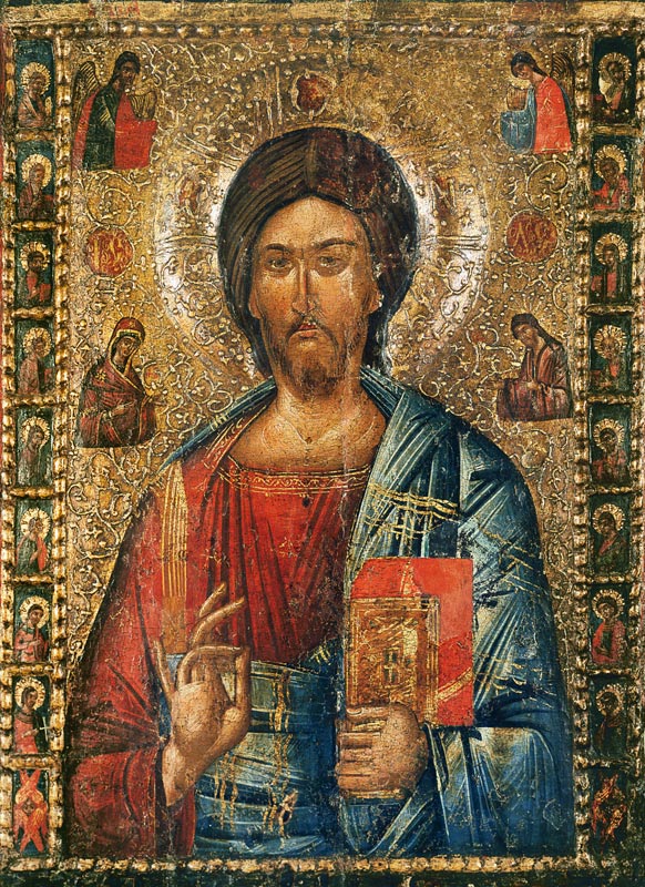 Christus Pantokrator van Ikone, rumänisch, Moldau-Schule