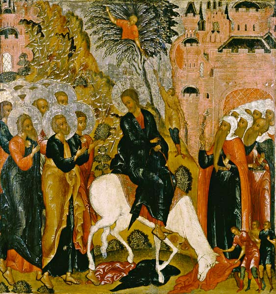 Einzug Jesu in Jerusalem. van Ikone (russisch)