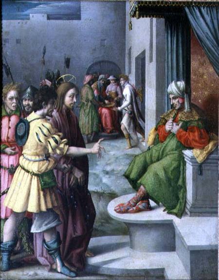 Christ in Front of Caiaphas van Il Bacchiacca