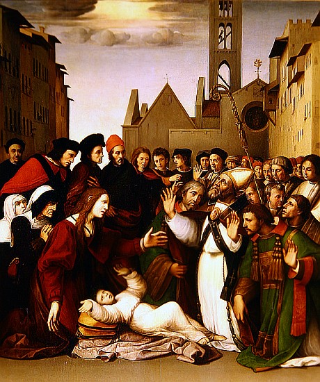 St. Zenobius Raising a Boy from the Dead van Il Ghirlandaio Ridolfo (Bigordi)