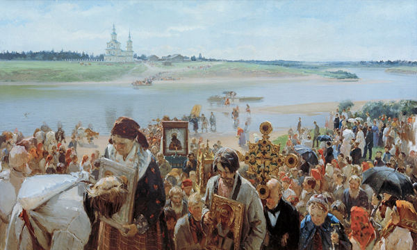 The Procession van Ilarion Michailowitsch Prjanischnikow