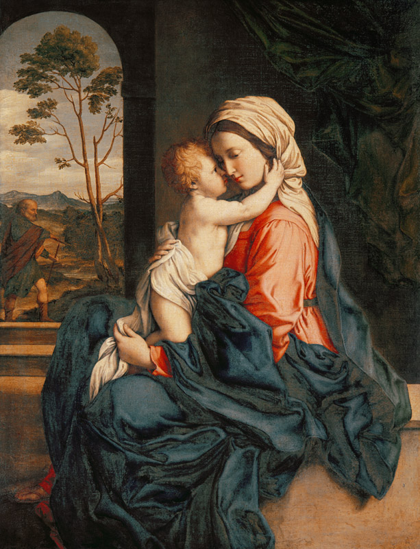 The Virgin and Child Embracing van Il (Giovanni Battista Salvi) Sassoferrato