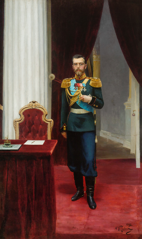 Portrait of Emperor Nicholas II (1868-1918) van Ilja Efimowitsch Repin