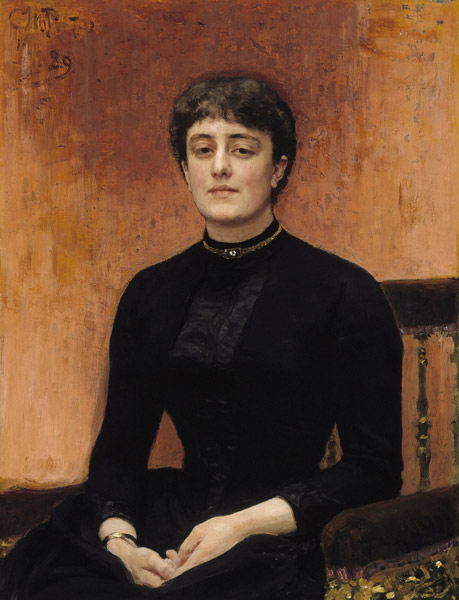 Portrait of Yelizaveta Zvantseva (1864-1921) van Ilja Efimowitsch Repin