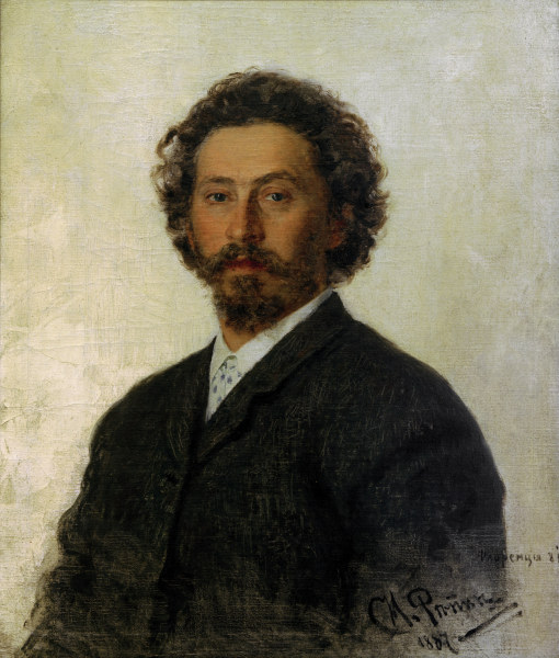 Ilja Repin, Selbstbildnis 1887 van Ilja Efimowitsch Repin