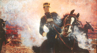 König Albert I. von Belgien bei der Explosion des Staudamms 1914 van Ilja Efimowitsch Repin