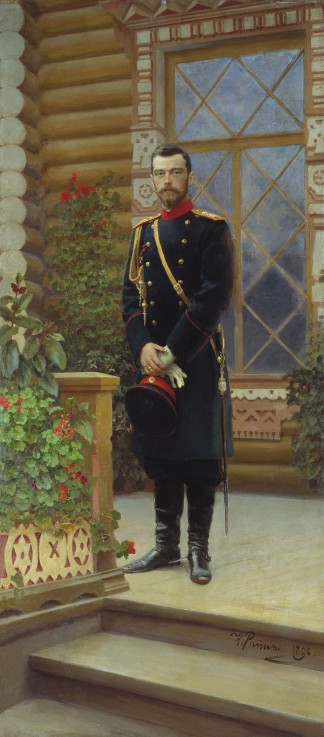 Portrait of Emperor Nicholas II (1868-1918) van Ilja Efimowitsch Repin
