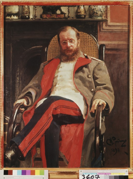Portrait of the composer César Antonovich Cui (1835-1918) van Ilja Efimowitsch Repin