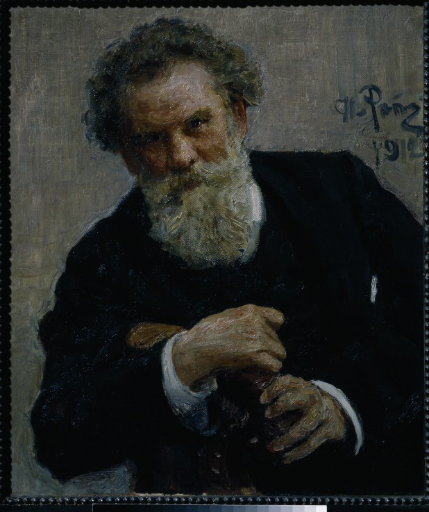 Portrait of the author Vladimir Korolenko (1853-1921) van Ilja Efimowitsch Repin