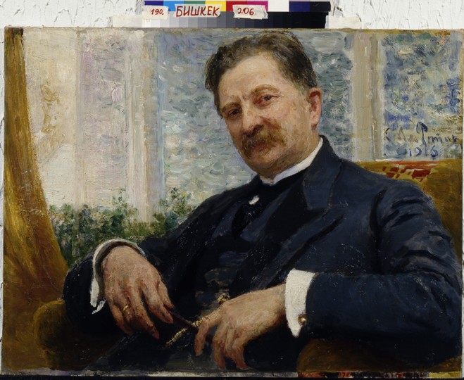 Portrait of Y.M. Vengerov van Ilja Efimowitsch Repin