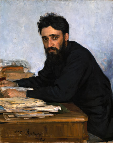 Portrait of the author Vsevolod M. Garshin (1855-1888) van Ilja Efimowitsch Repin