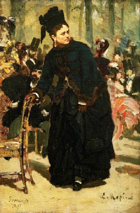 Ilja Repin, Dame auf Stuhllehne stützend