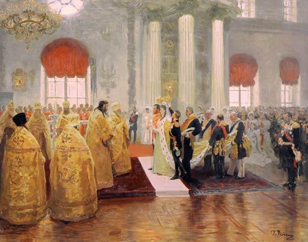 Wedding of Nicholas II /  Gem von Repin