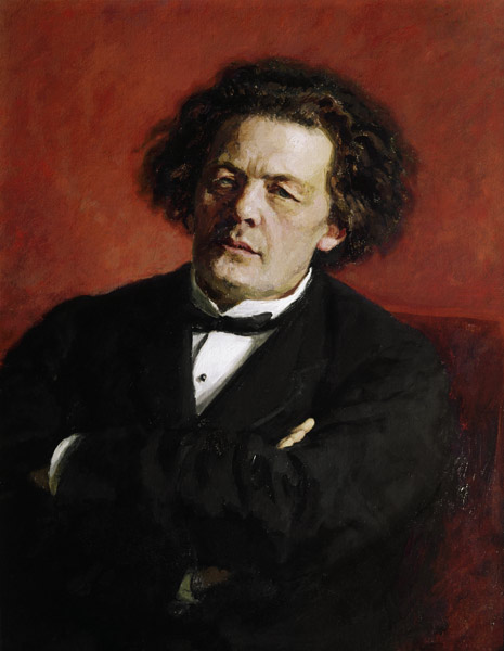 Portrait von Anton Grigoryevich Rubinstein, 1881 van Ilja Efimowitsch Repin
