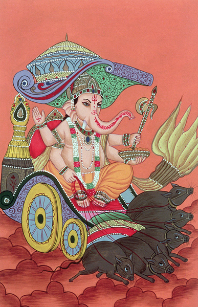 Ganesh, the Elephant God (gouache on paper)  van Indian School