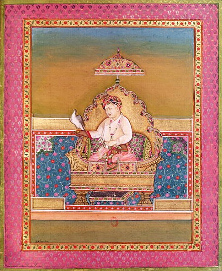 Akbar (1556-1605) from an album of portraits of Mughal Emperors at Delhi van Indian School