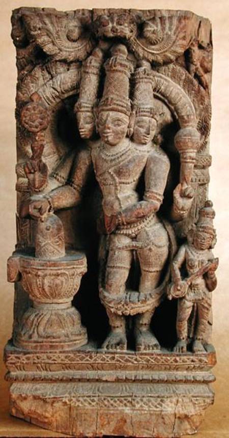 Brahma Giving Himself Up to the Cult of Lingam van Indian School