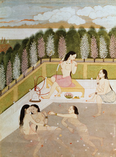 Girls Bathing, Pahari Style, Kangra School, Himachel Pradesh van Indian School
