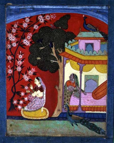 A Lady Plucking Blossoms, Southern Rajasthan or Deccan van Indian School