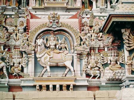 Relief depicting Shiva and Parvati riding on Nandi van Indian School