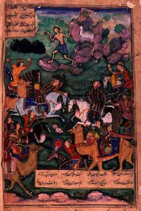 The Battle of Clans, folio 15b from the poem 'Layla and Majnun', written by Amir Khusrau Dihlavi (12