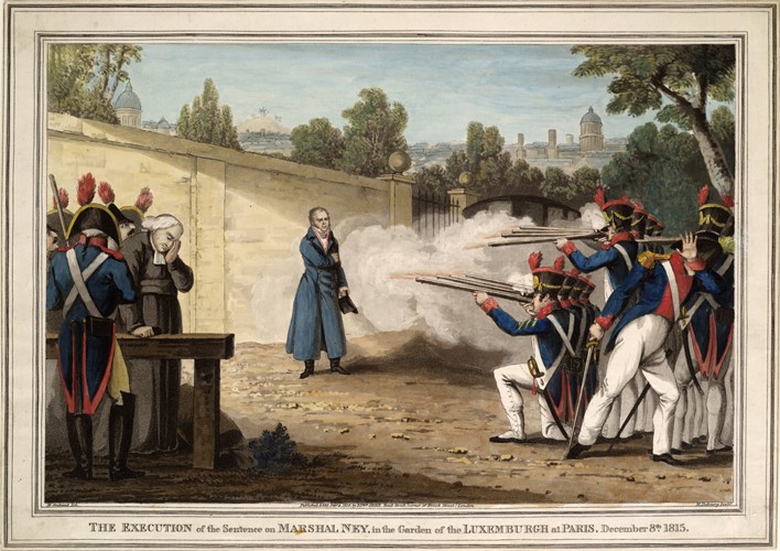 The Execution of Marshal Michel Ney near the Luxembourg Garden on 7 December 1815 van Innocent Louis Goubaud