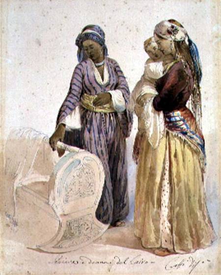 Slave and Woman from Cairo van Ippolito Caffi