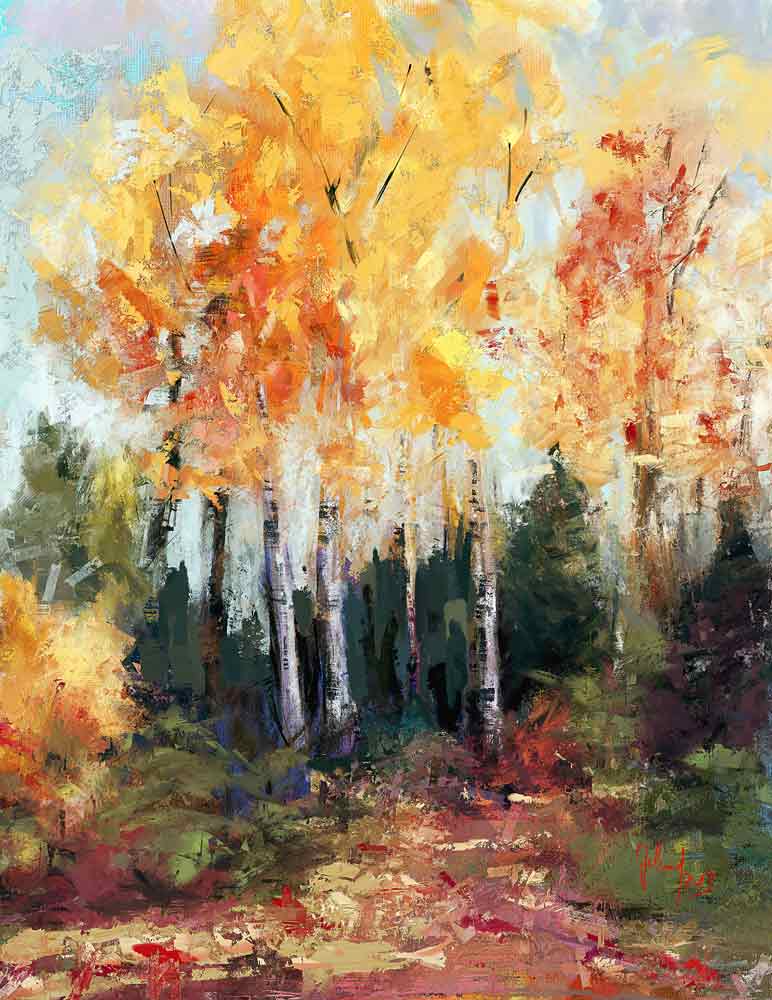 autumn forest van Georg Ireland