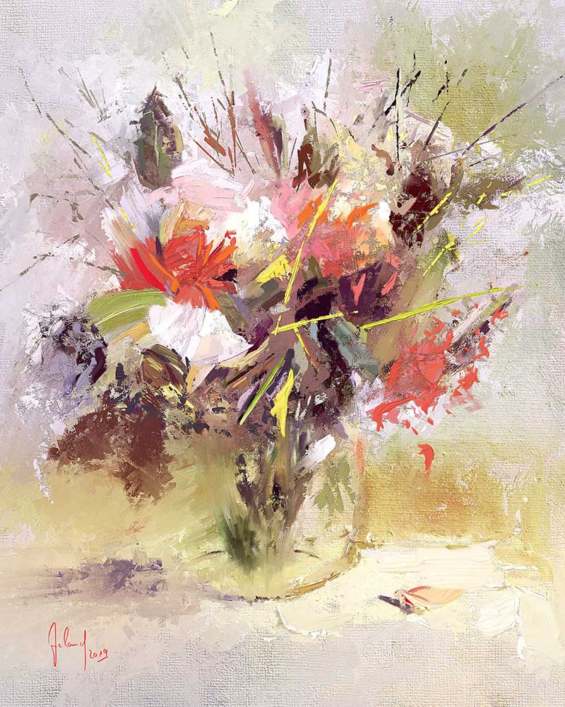 Still life with carnations van Georg Ireland