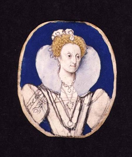 Elizabeth I, miniature portrait van Isaac Oliver