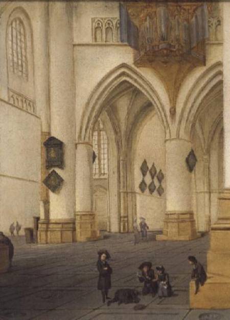 View of the south ambulatory of the church of St. Bavo, Haarlem van Isaac van Nickele