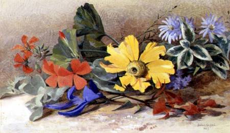 Still Life - mixed Flowers van Isabel Oakley Naftel