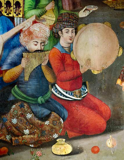 Detail of the musicians, from The Reception for the Ambassador of the Grand Moghul at the Court of t van Islamic School