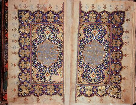 Illuminated pages of a Koran manuscript, Il-Khanid Mameluke School van Islamic School