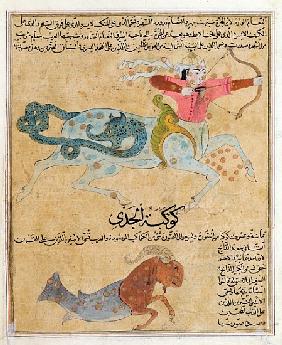 Ms E-7 fol.29b The Constellations of Sagittarius and Capricorn, illustration from ''The Wonders of t
