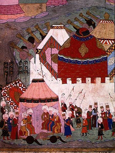 TSM H.1524 Siege of Vienna by Suleyman I (1494-1566) the Magnificent, in 1529, from the 'Hunername' van Islamic School