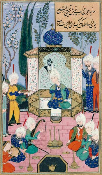 Ms B-284 Fol.33b The Court of the Sultan, illustration from 'The Divan of Sultan Husayn Bayqara' van Islamic School