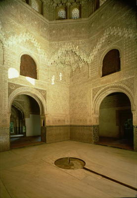 The Room of the Two Sisters (Sala de las Dos Hermanas) 14th century (photo) van Islamic School, (14th century)