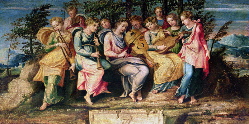 Apollo and the Muses van Scuola pittorica italiana