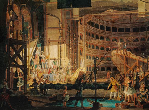 Preparing Scenery in a Theatre van Scuola pittorica italiana