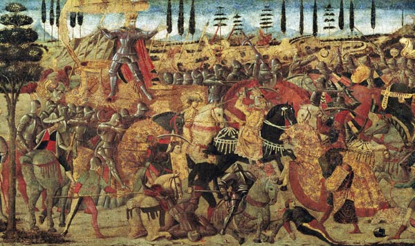 Battle between Darius (399-330 BC) and Alexander the Great (356-323 BC) van Scuola pittorica italiana