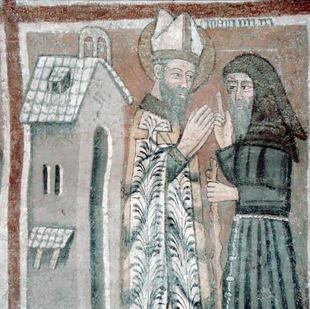 St. Gregory the Great (540-604) with a Monk van Scuola pittorica italiana