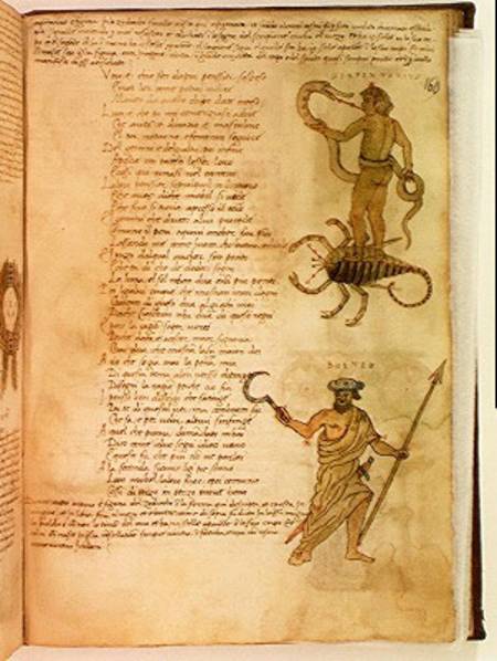 Ms Ital 483 P.4.7 f.160v Serpentarius and Bootes, from the 'Dittamondo' by Fazio degli Uberti van Scuola pittorica italiana