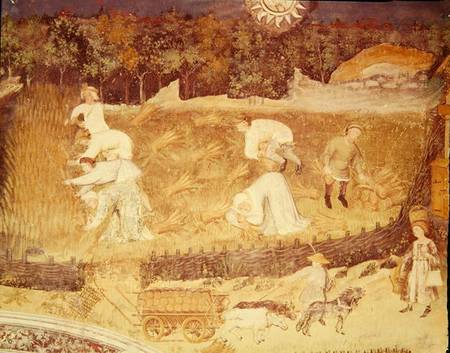 The Month of August, detail of the harvest van Scuola pittorica italiana