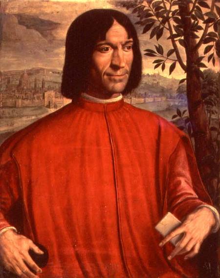 Portrait of Lorenzo de' Medici 'the Magnificent' (1449-92) (panel) van Scuola pittorica italiana