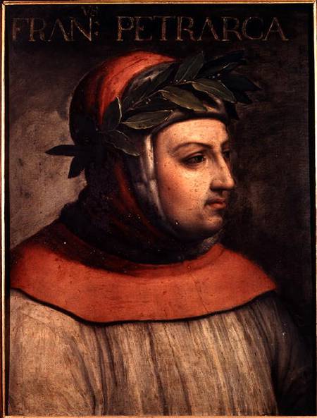 Portrait of Petrarch (Francesco Petrarca) (1304-74) van Scuola pittorica italiana