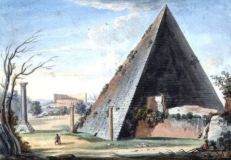 Pyramid tomb of Caius Cestus van Scuola pittorica italiana