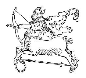 Sagittarius (the Centaur) an illustration from the 'Poeticon Astronomicon' by C.J. Hyginus, Venice